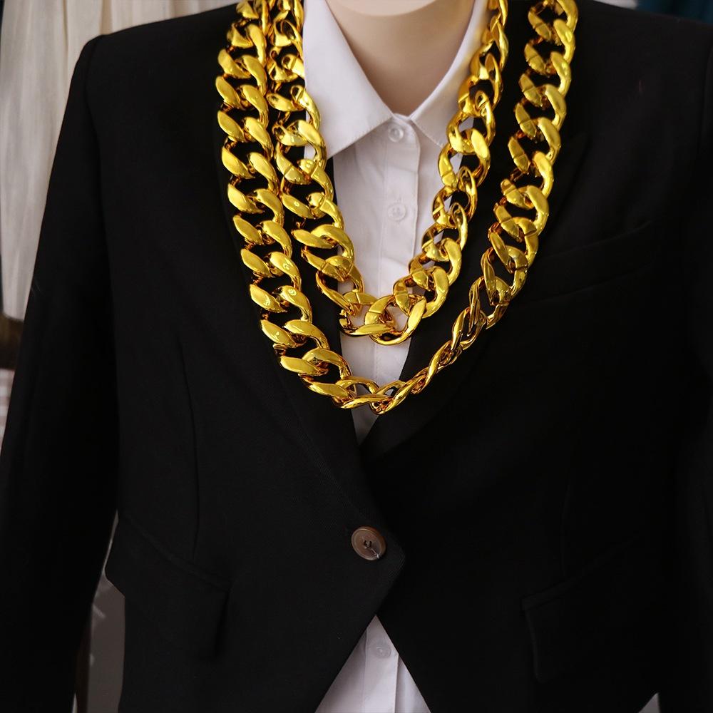 Performance Props Fashion Jewelry Punk Thick Chain Necklace Men Exaggerated Necklace Sweater Chain