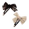 2Pcs Women Hairpin Embroidery Lace Flower Bowknot Decor BB Hair Clip Moderate Clamping Force Hair Accessories