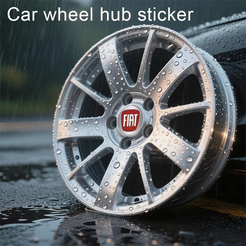 4pcs 56mm Car Emblem Wheel Hub Caps Center Cover Sticker Decoration For Fiat 500 124 Abbas Aegea MobiPanda Sedici Centoventi GT