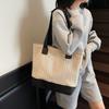 2025 Summer New Coarse Cloth Imitation Woven Women's Bag One-shoulder Cross-body Rainbow Color Super Large Capacity Sweet Tote Women's Bag