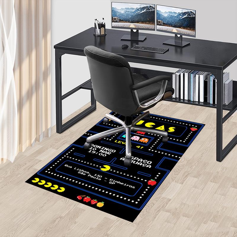 1pc Pacman Adventure Carpet for Playroom Bedroom Living Room Sofa Home Decor,kids Game Area Rug Non-slip Floor Mat Y730139