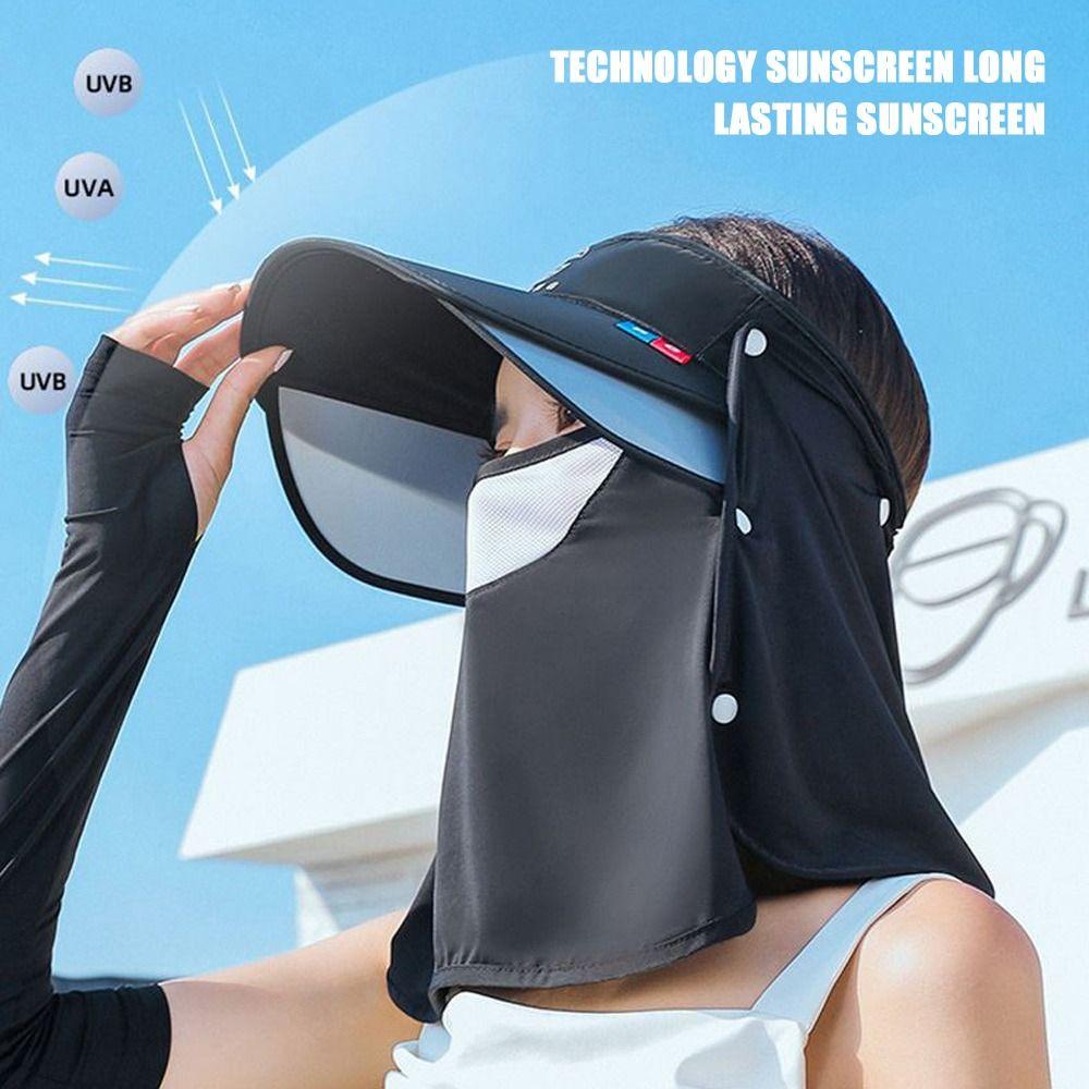 Retractable Wide Brim Beach Caps for Women Protect Neck Summer Hats Breathable Sun Hat  Outdoor