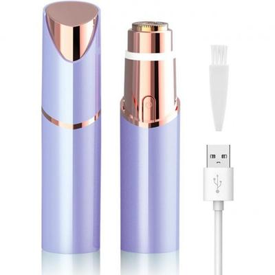 Veido epiliatorius Nešiojamas moteriškas plaukų skustuvas Elektrinis įkraunamas Neskausmingas bikini depiliatorius pūkams ant smakro, pažastų, pirštų, rankų, kojų ir kūno, mėlynas