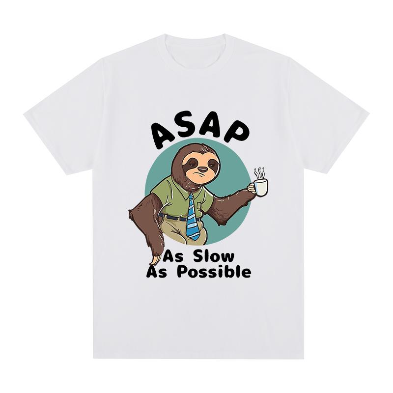 Lenochod ASAP tak pomalu, jak je to možné Kawaii tričko Bavlna Pánské tričko Nové TEE TRIČKO Dámské topy