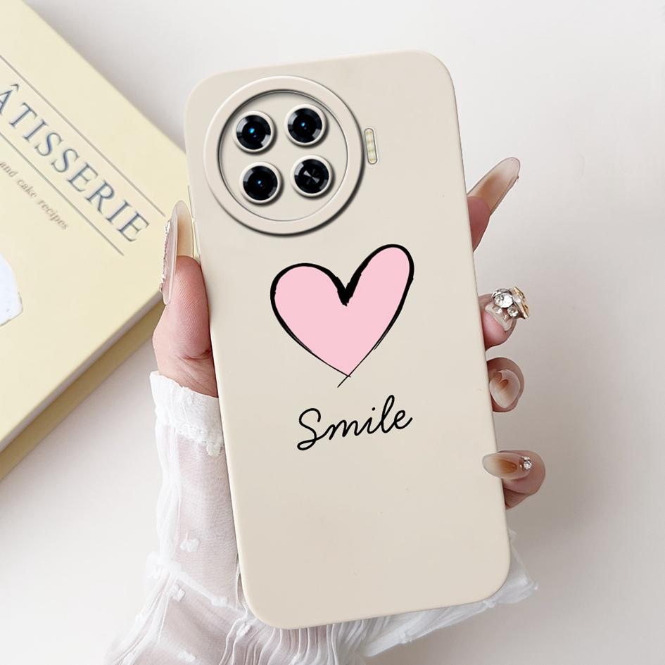 For Tecno Spark 20 Pro+ 2024 Case Fashion Flower Cactus Soft Liquid Silicone Lens Protective Cover on Spark 20 Pro Plus KJ7 Etui