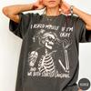 I Asked Myself If I'm Okay Skeleton T-Shirt, Snarky Sarcastic Funny Mental Health Shirt, Vintage Distressed Graphic Tee