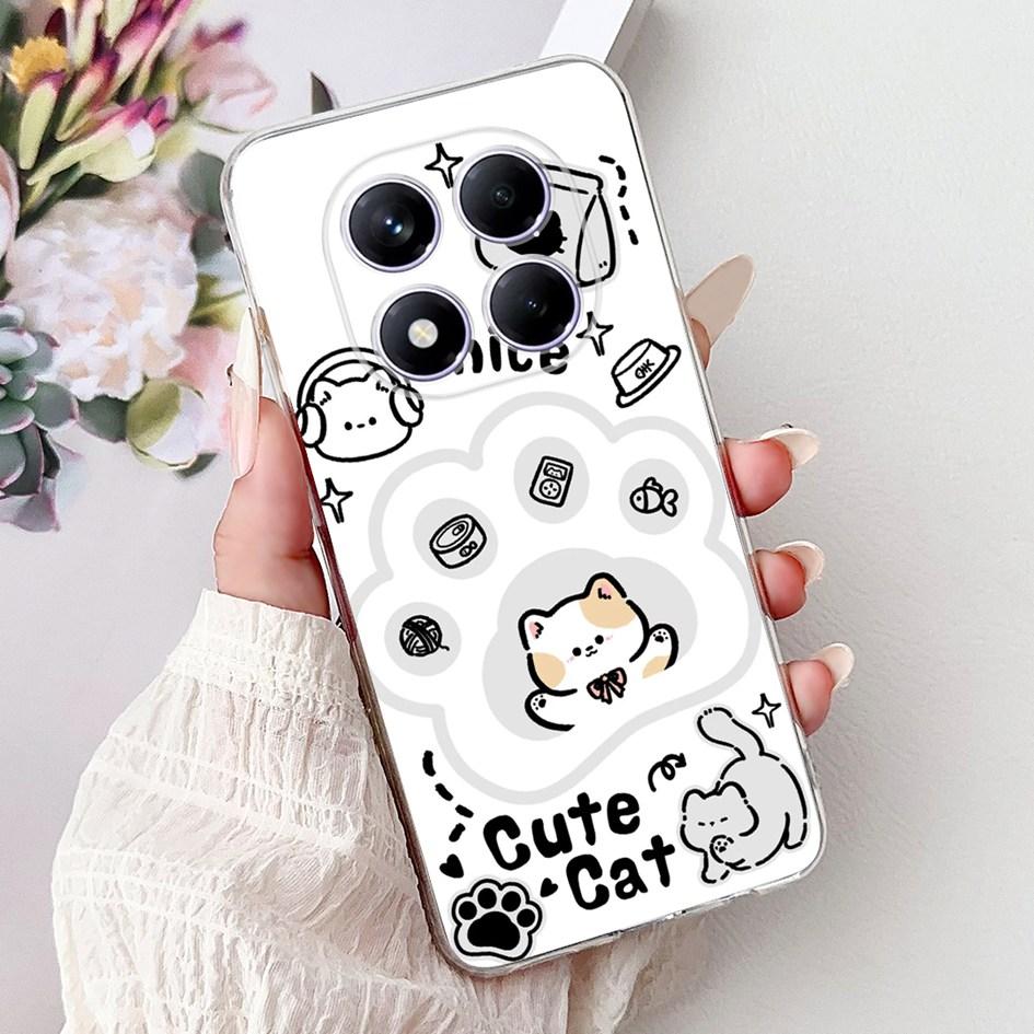 For Xiaomi Redmi Note 14 Pro Plus Case Cute Strawberry Love Heart Soft Silicone Clear Cover For Redmi Note 14 Pro 5G Global Etui