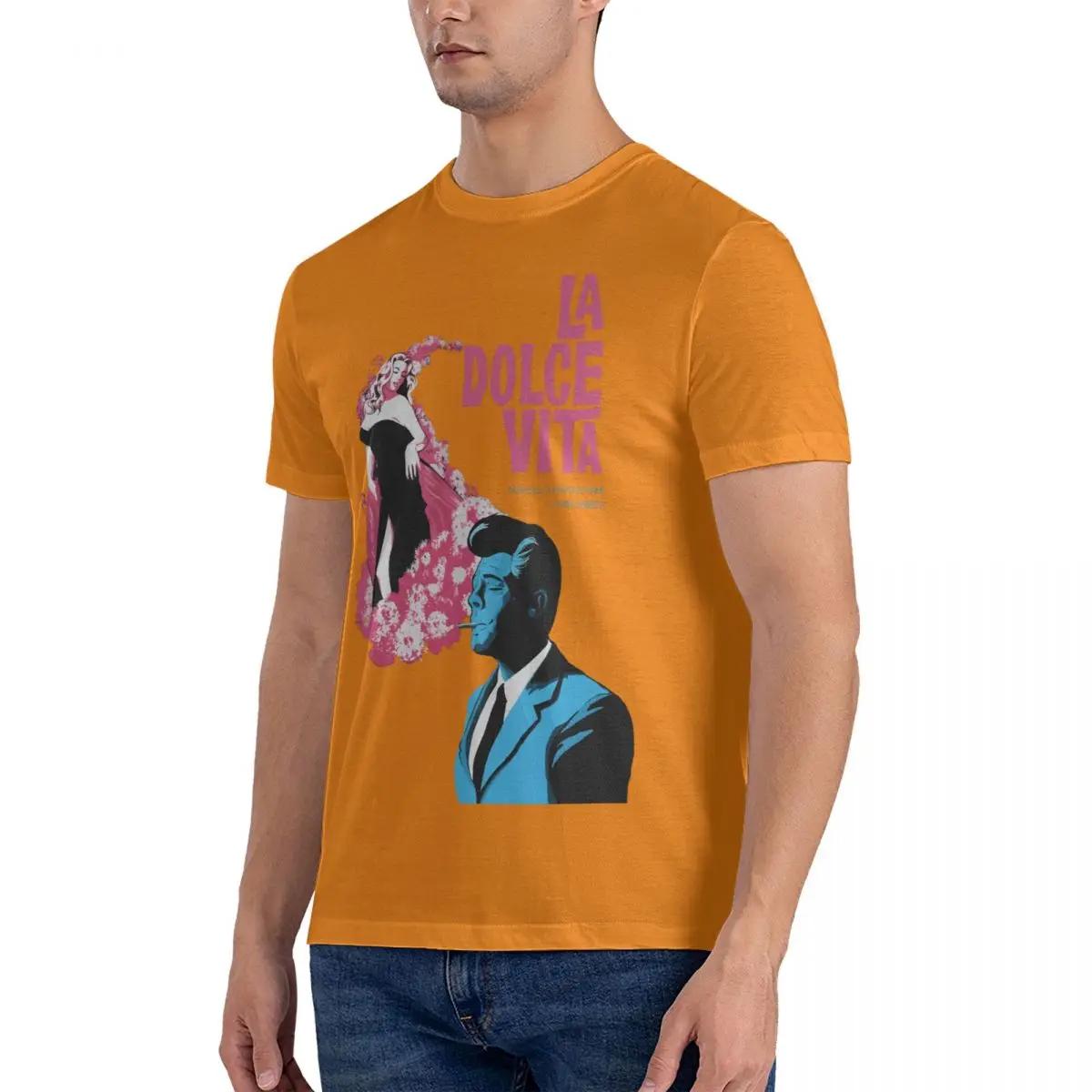 

Футболка с принтом «Сладкая жизнь» Феллини, мужская винтажная модная футболка с коротким рукавом, хлопковая повседневная уютная футболка оверсайз 4XL