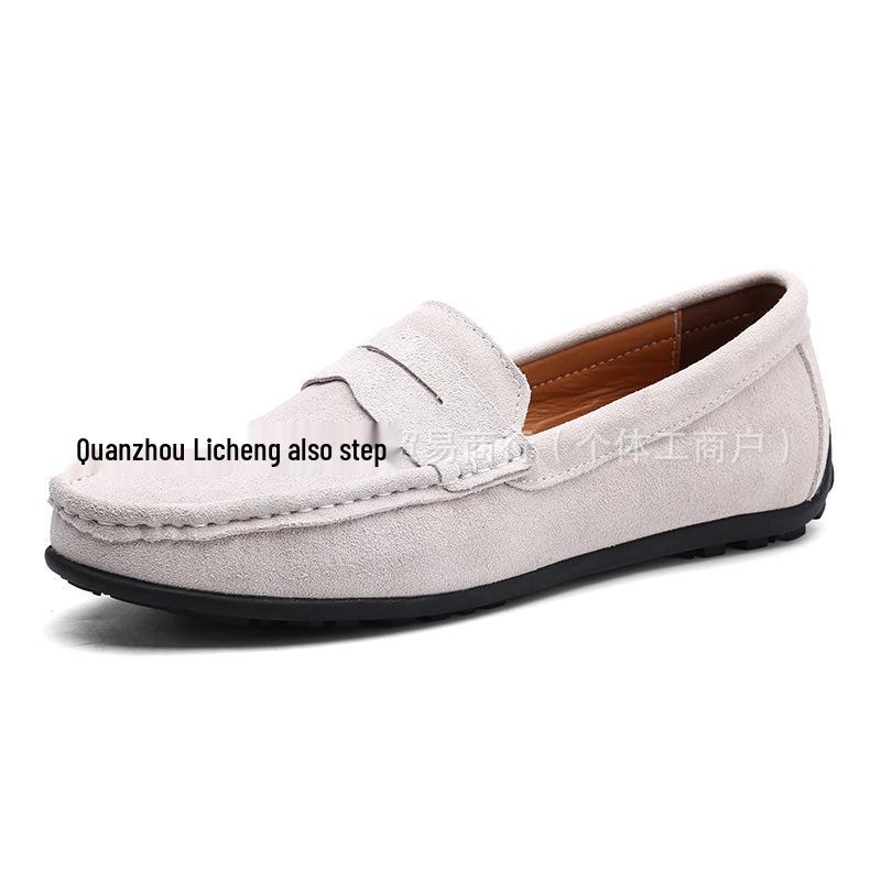 Men's Frosted Leather Slip-on Loafers - Lightweight, Simple, Plus Size, Four Seasons Wear