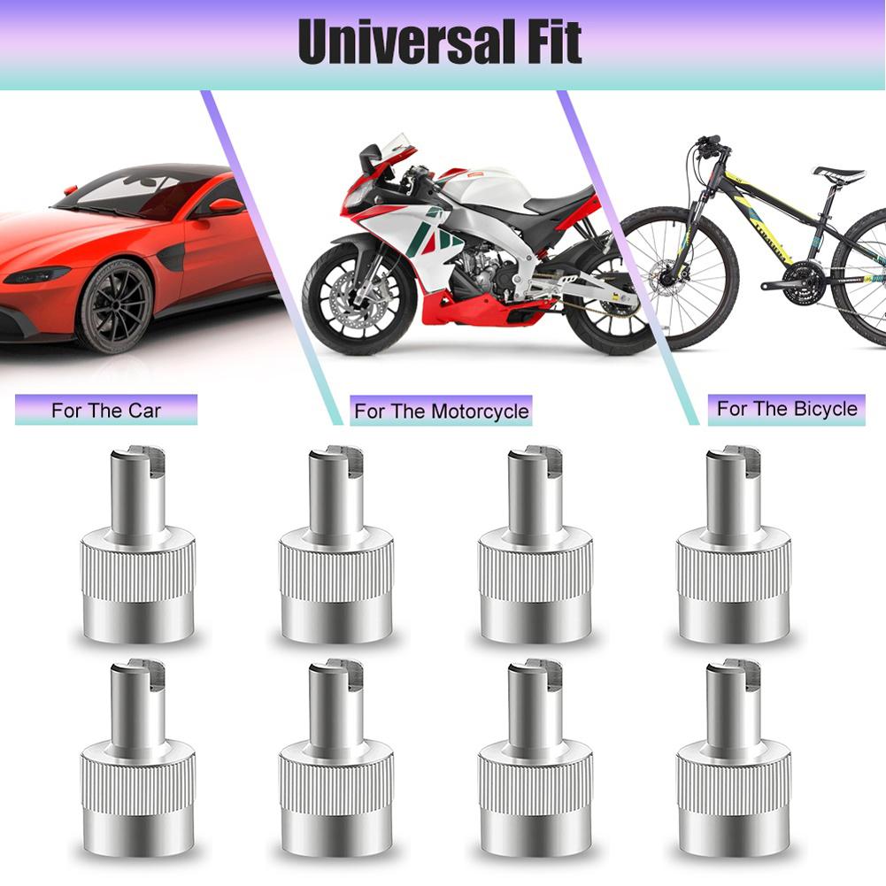 8Pcs Car Tire Tool Cap Leak-proof Wheel Tire Valve Lid Cover Copper Slotted Head Stem Cover Auto Repair Parts