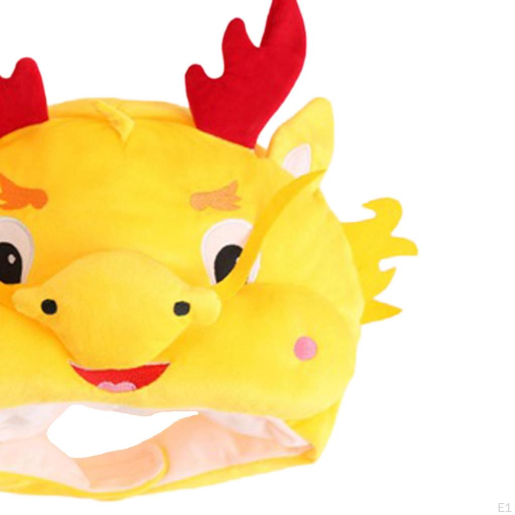 Plyšová dračí čepice Kreslené zvířecí oblečení Kluci Dívky Pohodlná Zábavná pokrývka hlavy Pokrývka hlavy pro