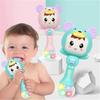 Hand Rattle Music LED Glowing Sand Hammer Soft Teether Development Baby Toy