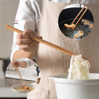 Ekstra Uzun Ahşap Yemek Çubukları Kızartma Yemek Çubukları Cilalı Kayın Ağacı Pişirme Noodle Kaymaz Yemek Çubukları Mutfak Pişirme Aletleri