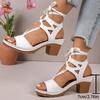 Women Slip on High Heels Sandals Summer Lightweight Chunky Platform Designer Shoes Women Comfortable Casual Beach Ankle Sandals