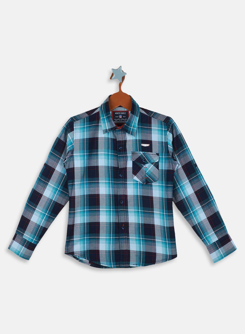 Monte Carlo Boy Regular Fit Blue Shirt 7-8 Years синий