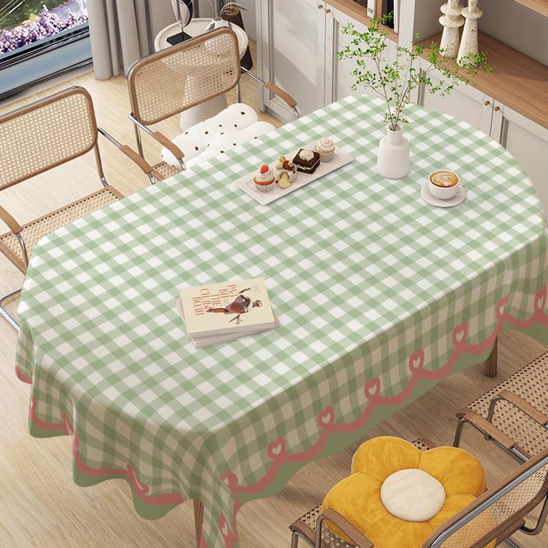 Cartoon Tablecloth Waterproof And Oil-Proof Leave-In Cream Tablecloth Dining Table Cloth Pvc Coffee Table Cloth Kindergarten Plaid Chair