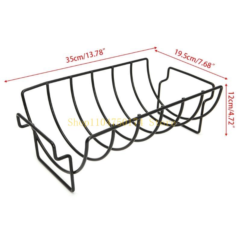 Non-Stick Metal Wire Stand BBQ Grill Steak Holder Roasting Rib Rack Kitchen Tool top sale