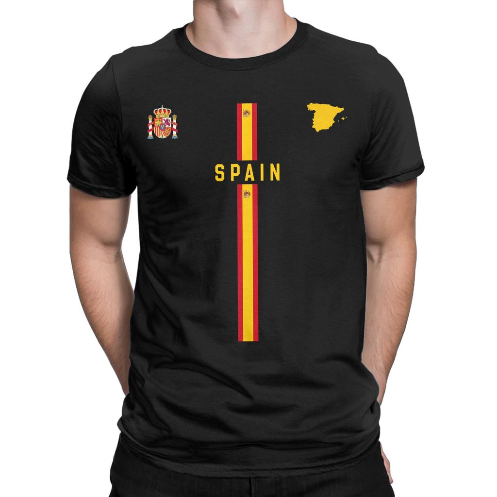 Spanish Flag T Shirt Summer Hip Hop TShirts Men Cotton Crew Neck Oversize Top Tees Short Sleeve Vintage Tshirt
