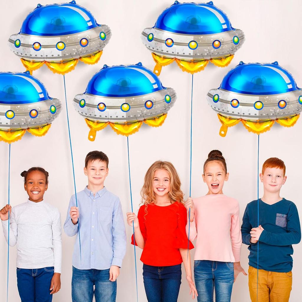 6pcs/set 26 Inch Alien Balloons UFO Spaceship Aluminum Foil Balloons Space Universe Theme Birthday Party Decoration Balloons