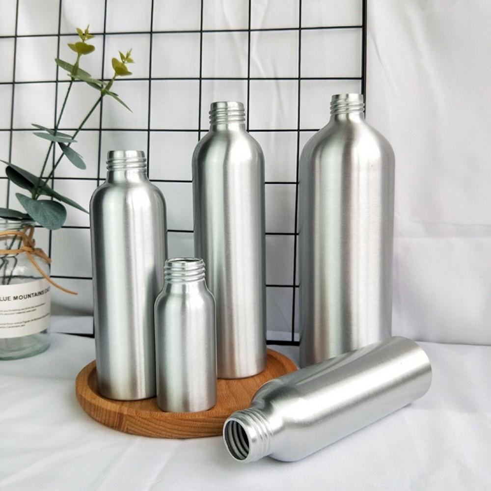with Screw Cap Aluminum Bottle 30ml-500ml Travel Bottles Portable Silver Aluminum Cans  Shower Gel