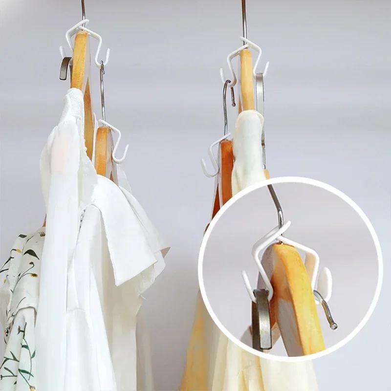 Storage Box Clothes Racks Extension Clips Coat Organizer Stacking Hangers Plastic Space-saving Wardrobe Clothes Hanger Hooks