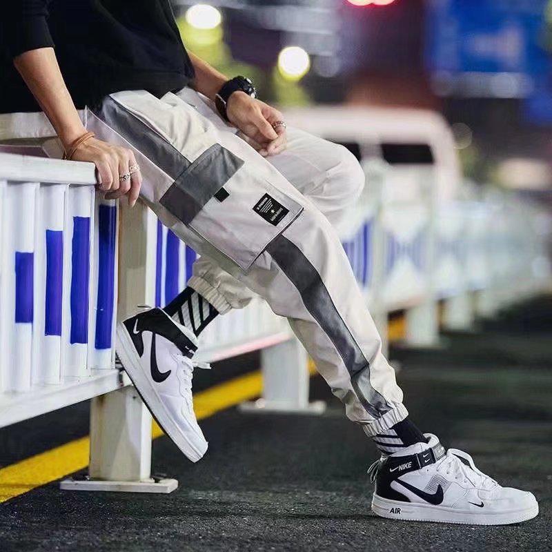 Men's Korean Style Multi-Pocket Jogger Cargo Pants - Spring/Summer Casual Long Pants for Students & Teens
