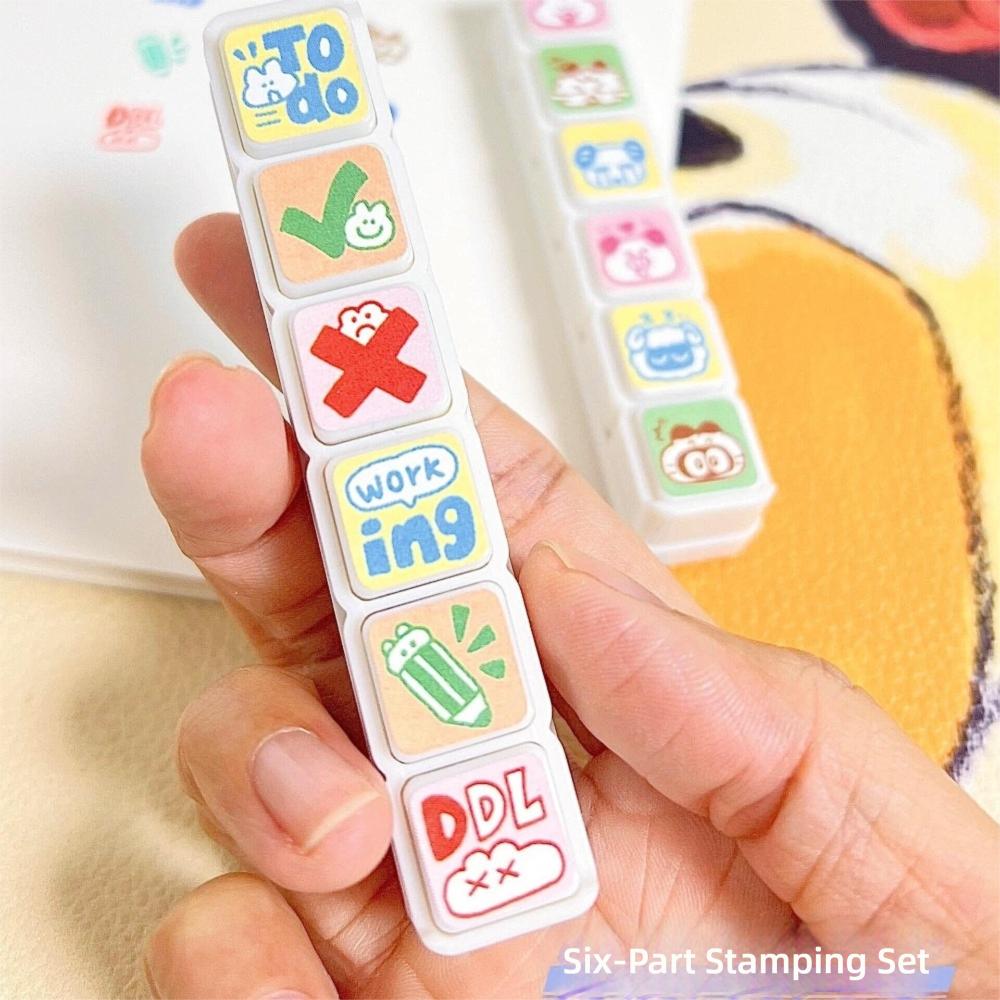 Cartoon Animal DIY Stamps Kawaii Reward Stamps Creative Seal Stamp Set Daily Decorative