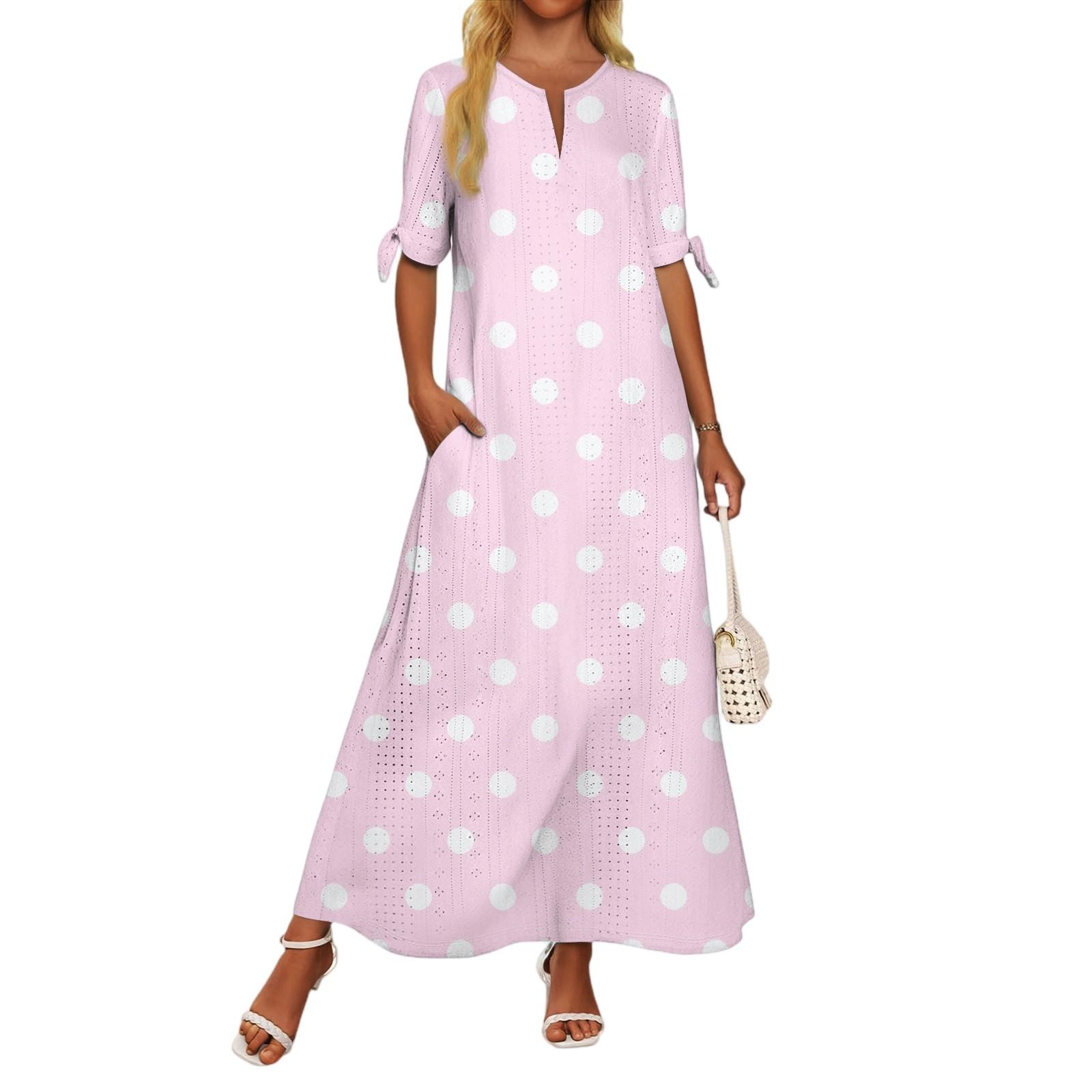 

Женское повседневное модное темпераментное элегантное платье макси с лоскутным поясом и цветочным принтом XL розовый