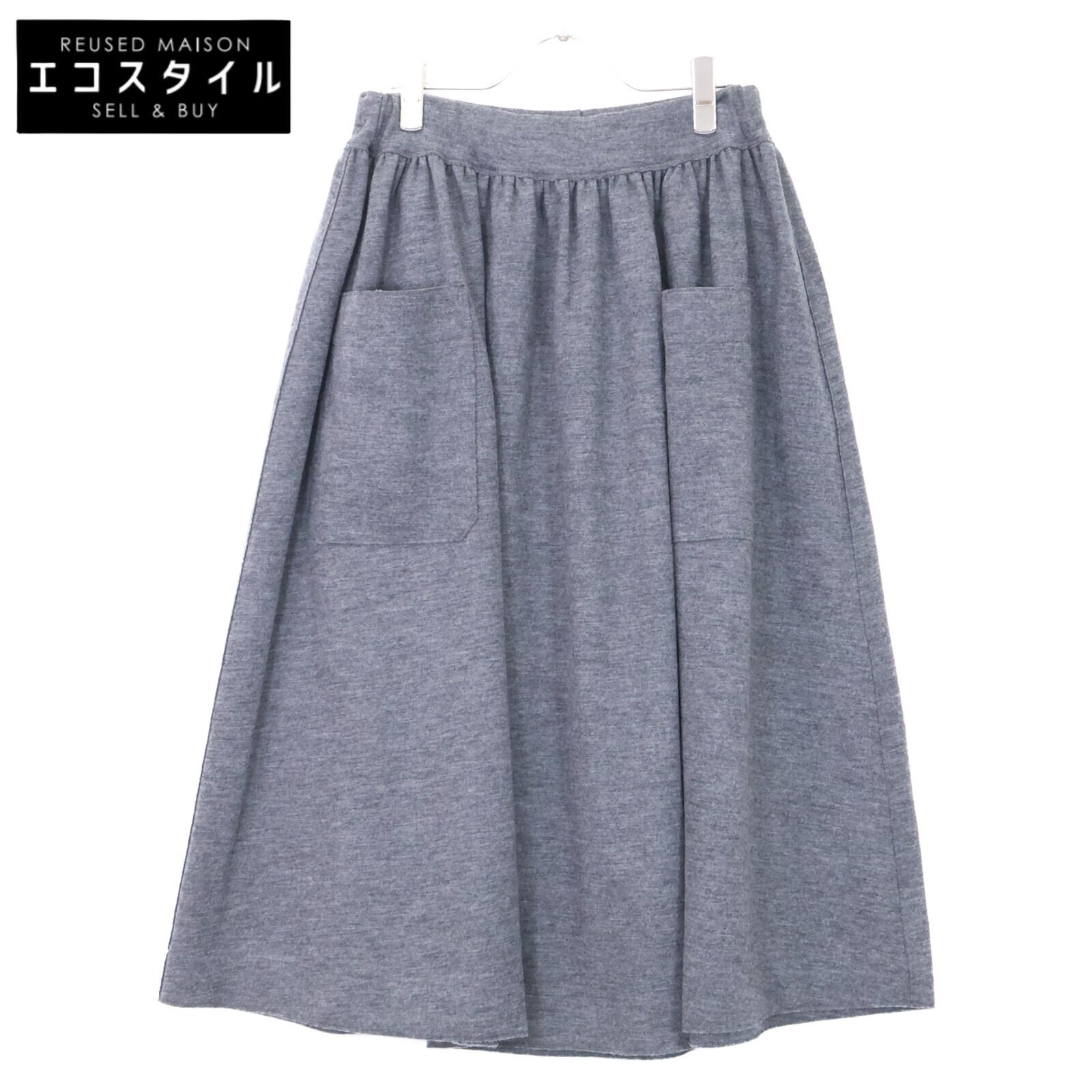

45R 70840123 Gray 100% Wool Jersey Flannel Skirt skirt Not written grayUsed