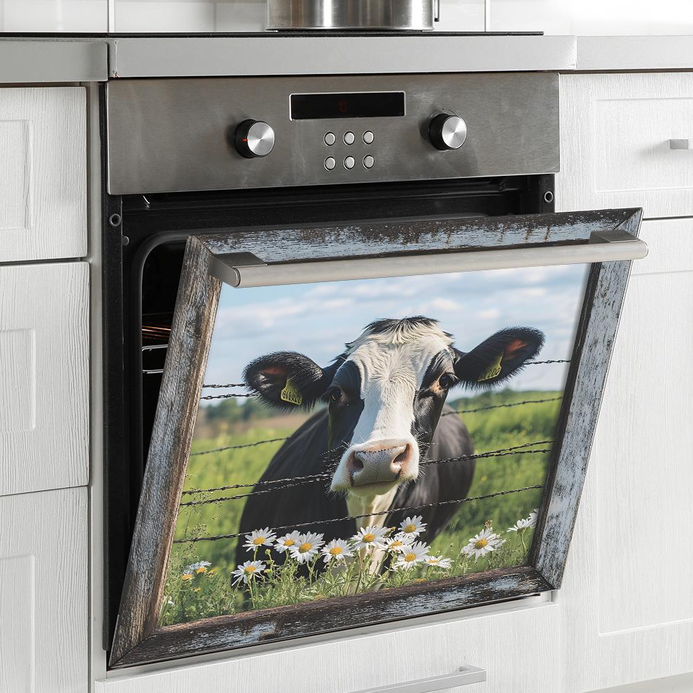 Pastoral Bull Head Kitchen Dining Room Cabinet Home Background Beautification and Decoration Stickers