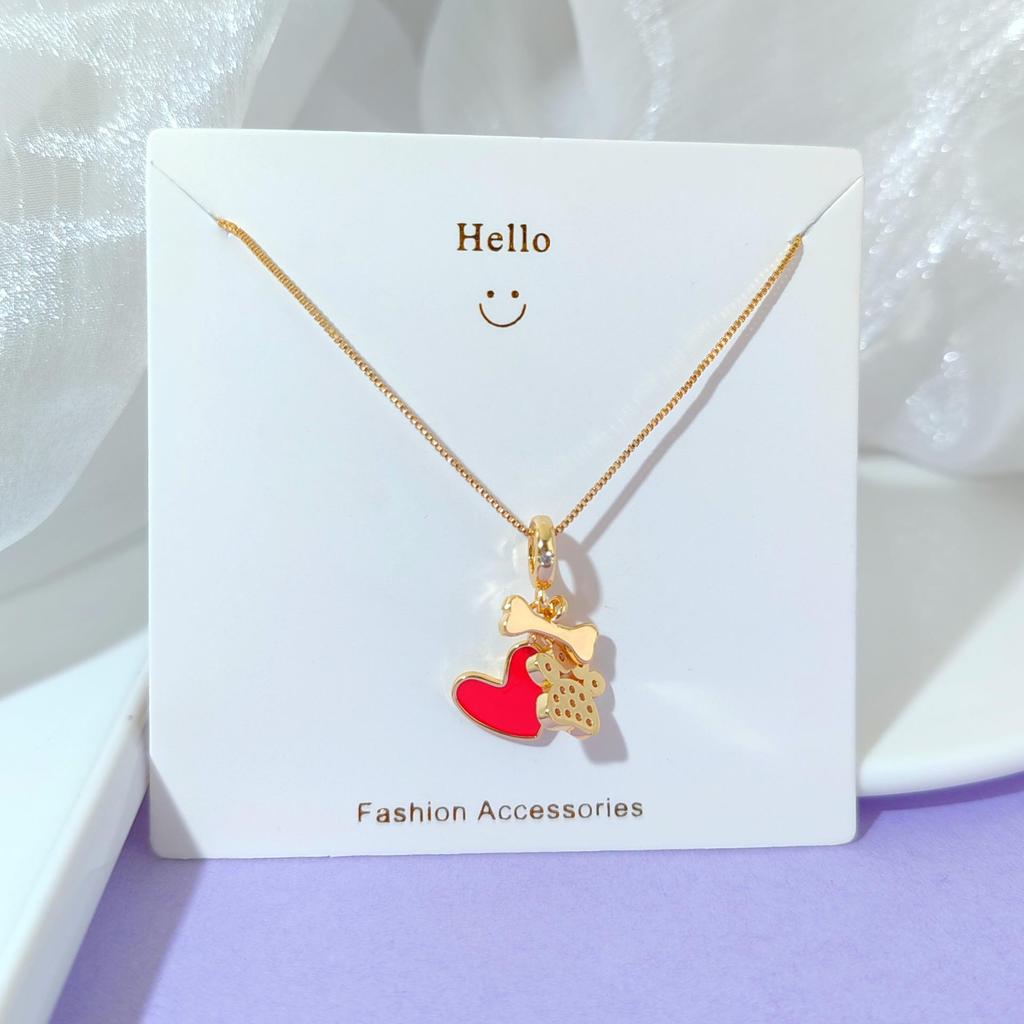 18k vergoldete Zirkonium- und Titanstahl-Anhänger-Halskette - Damen Qixi Valentinstag Geschenk