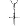Personality Gothic Silver Color Warrior Broken Sword Cross Pendant Necklace for Women Men Hallowmas Hip-hop Punk Jewelry Gifts