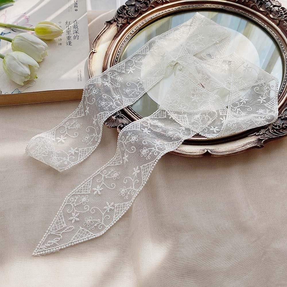 Elegant Lace Scarf Floral Neckerchief Summer Headband for Women