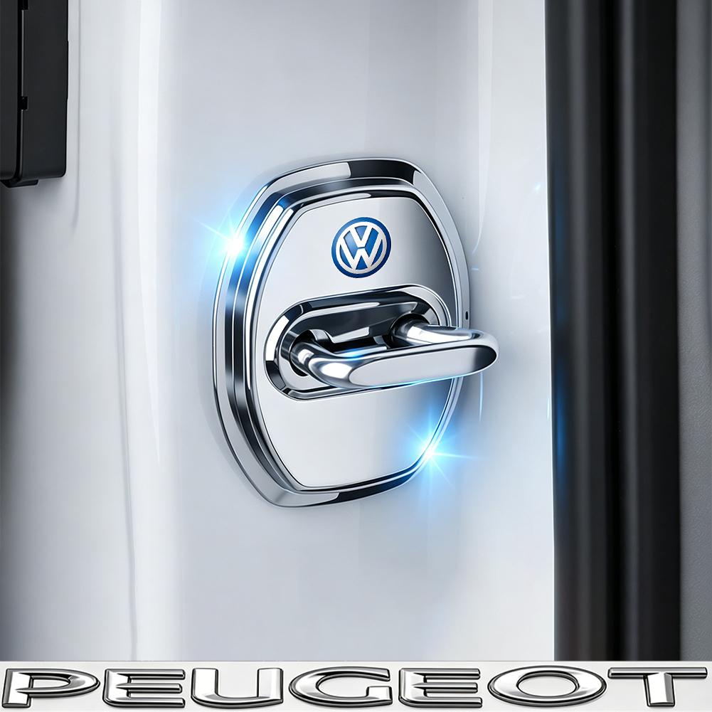 4Pcs Silicone Car Door Lock Buckle Protector Cover For VW Golf Tiguan T-Roc Polo Passat ID.4 T-Cross ID.3 Taigo ID.7 Atlas Beetl