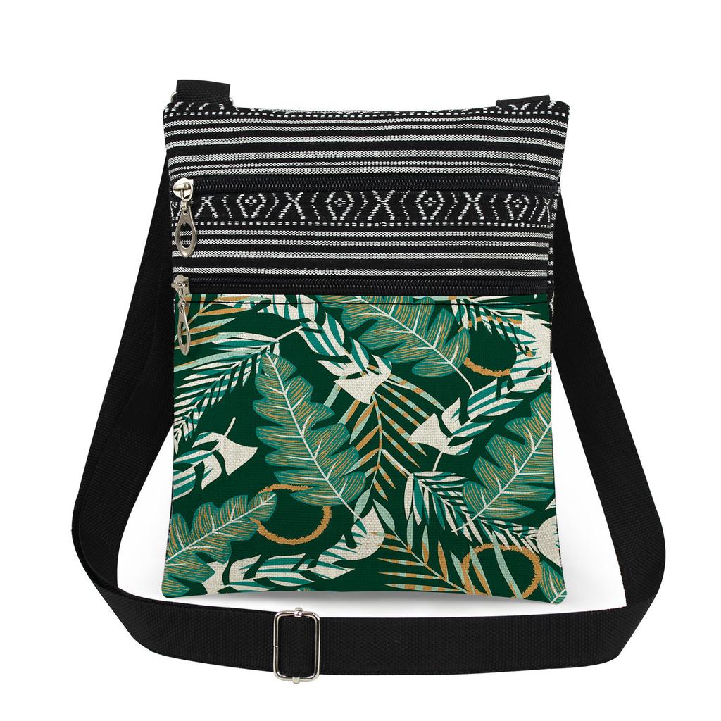 1 Stück Stofftasche mit Pflanzenmuster Damen Umhängetasche Posttasche 6918