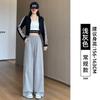 Black Sweatpants for Girls In Junior High School, New Autumn Wide-leg Pants, Loose High-waisted and Thin Casual Banana Sweatpants