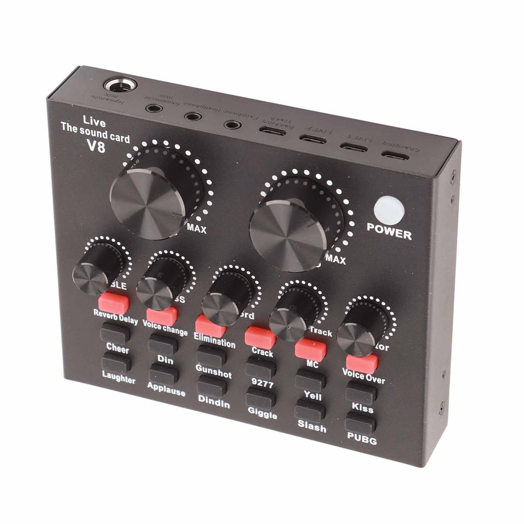 Sound Card Black Metal Bluetooth Type Computer Games Live o Accessories V8a2