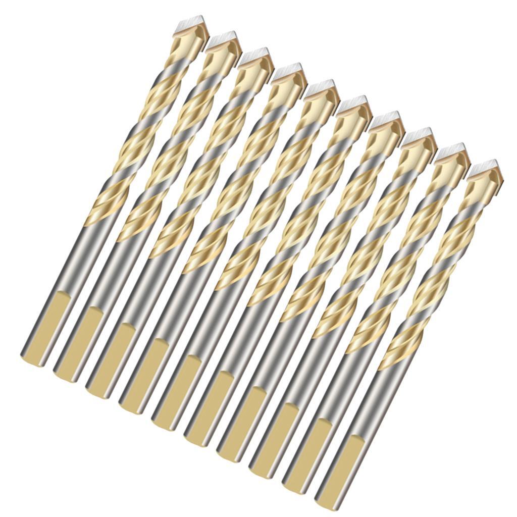 10-Piece HSS Coated Triangle Twist Spiral Drill Bit Set for Enhanced Performance