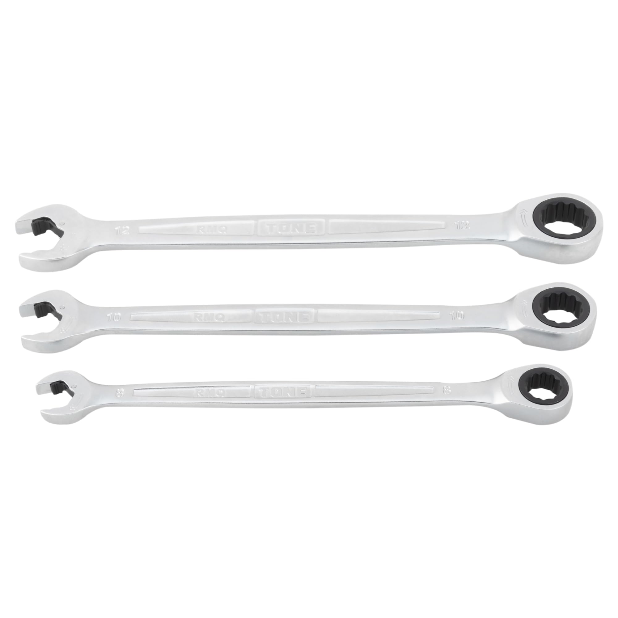 

Набор гаечных ключей TONE Quick Ratchet RMQ300, 3 предмета серебряный