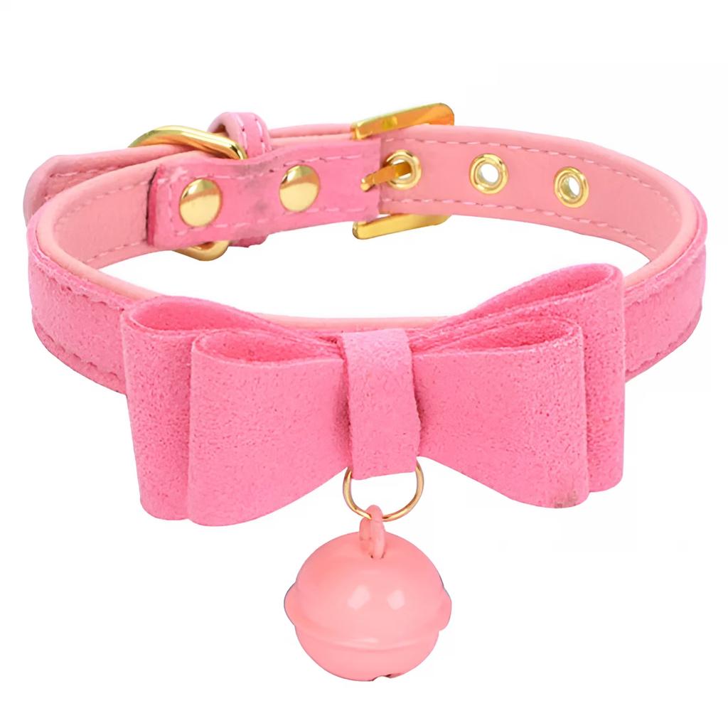 Collar,Dog Collar with Bowtie for Small Dogs,Extra Small Dog Collar with Bell,1 Pack Xsmall Dog Collar Female,Pet Puppy Leather Collars