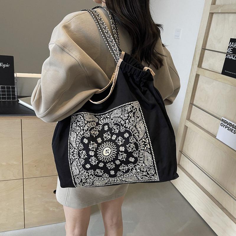 Bags Women's Embroidery Shopping Bags Handbags Large Capacity Commuter Tote Bags Women's Leisure Travel Shoulder Bags