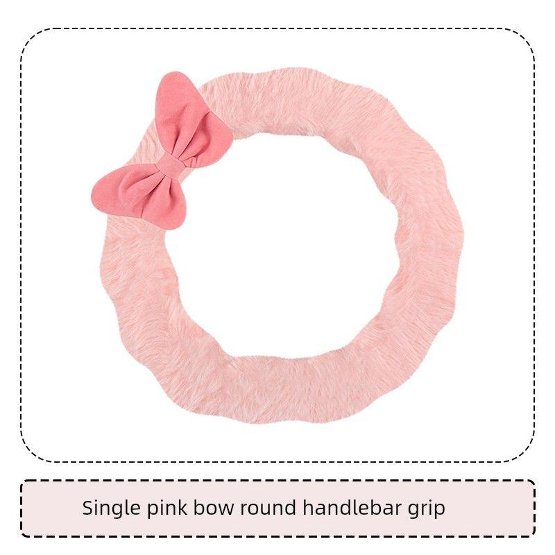 Car Steering Wheel Cover Winter Plush Warm Fleece Cute New Style Wear-Resistant Sweat-Absorbent Non-Slip Creative Handlebar Cover for Women