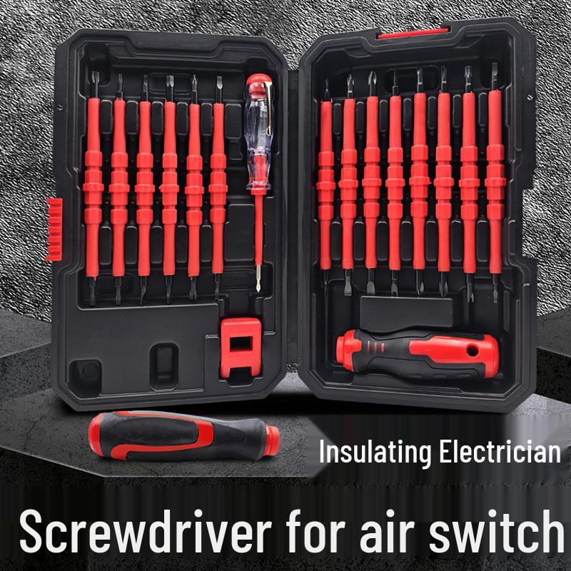 High-Voltage Resistant Multi-Purpose Insulated Screwdriver Set with Strong Magnetic Tips and Integrated Voltage Tester