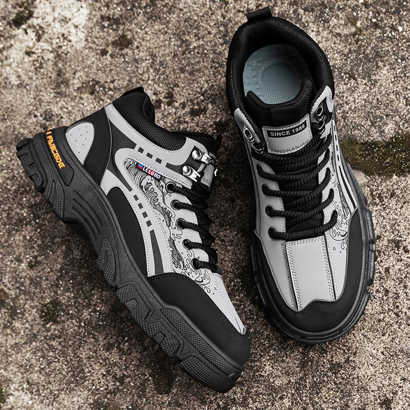 

Ankle Boots Outdoor Shoes for Men Apring and Autumn Men s Autumn Sneakers Soft and Comfortable Wear-resistant Non-Slip Fashion 44 серый