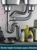 Thickened Plastic Single Basin Kitchen Sink Drain Pipe Kit with Overflow