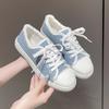 Fashion Tennis Female 2025 Fashion Large Size Women's Single Shoes Spring Flat Solid Color Soft Sole Non-slip Canvas Shoe Casual Sneaker