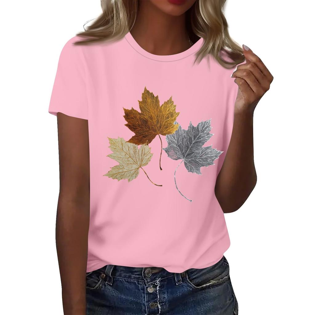 Mode Femme Décontracté Imprimé Col Rond Manches Courtes T-Shirt Haut T-Shirt Haut Haut