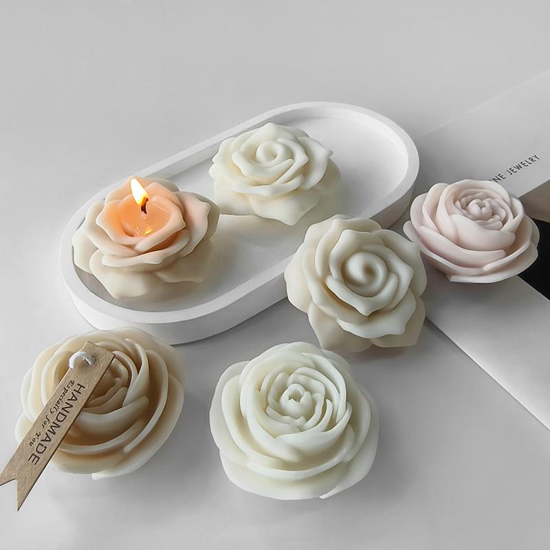 3D Rose Peony Flower Silicone Mold Diy Handmade Flower Soap Plaster Chocolate Baking Mold For Valentine'S Day Decoration Gift