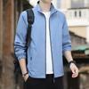 Spring and Autumn Coat Men's 2025 New Autumn and Winter Velvet Solid Color Stand-up Collar Loose Trench Coat Casual Jacket Top