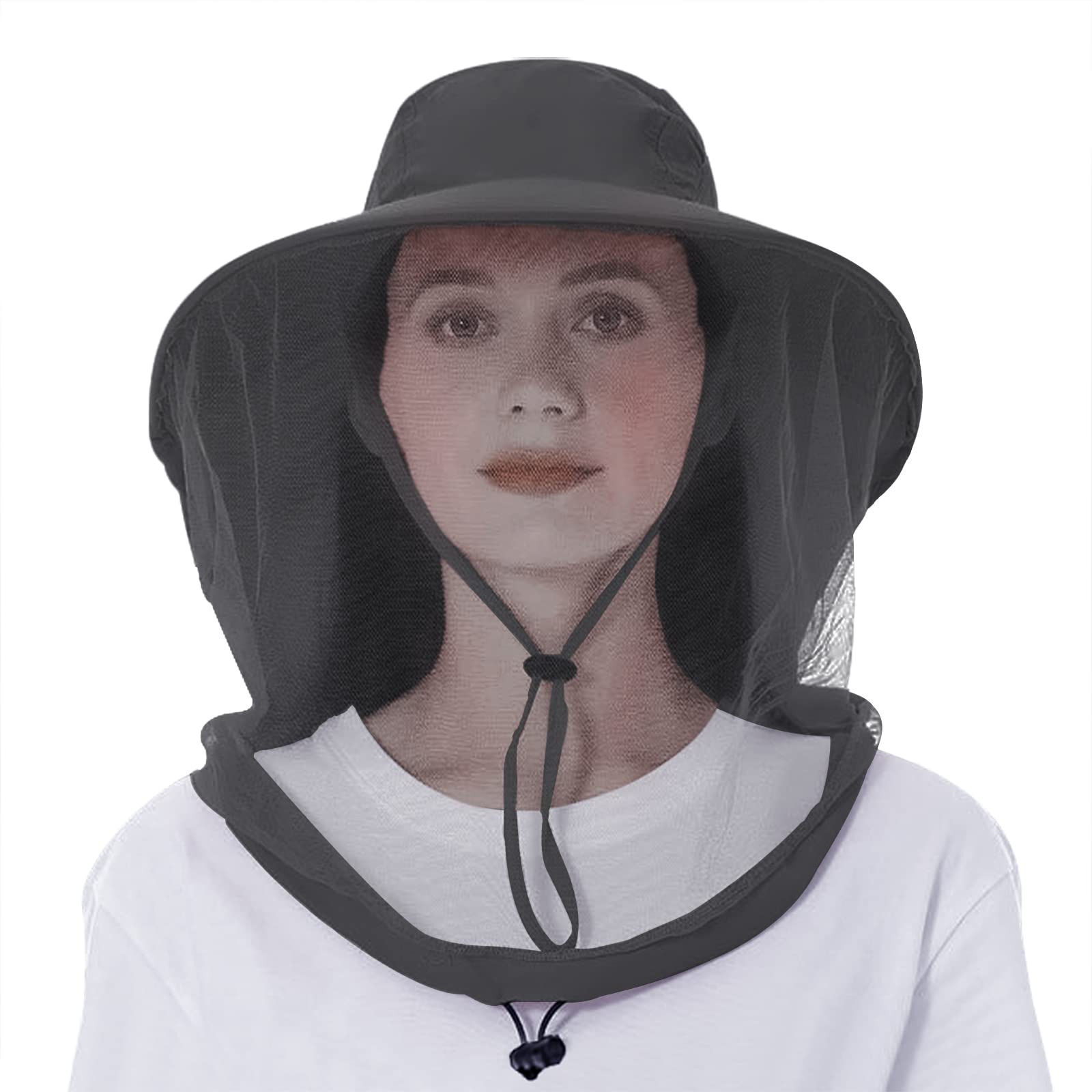 [Afindern] Insect Repellent Hat, Net Sunshade Hat, Farm Work, Insect 55.0-60.0 cm